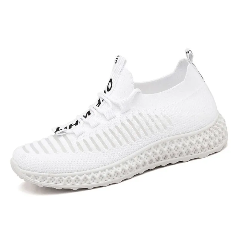 Casual Lace-Up Flat Bottom Shoes For Women / Mesh Breathable Sneakers - SF0265