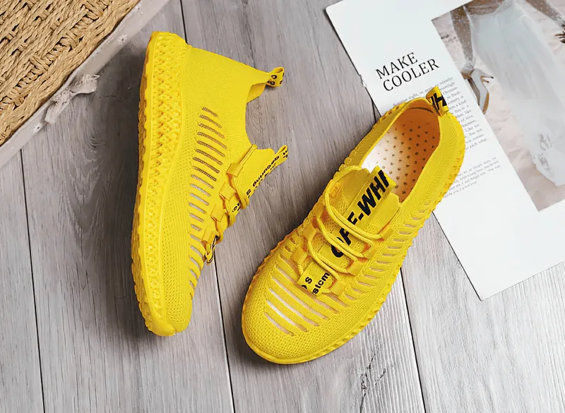 Casual Lace-Up Flat Bottom Shoes For Women / Mesh Breathable Sneakers - SF0265